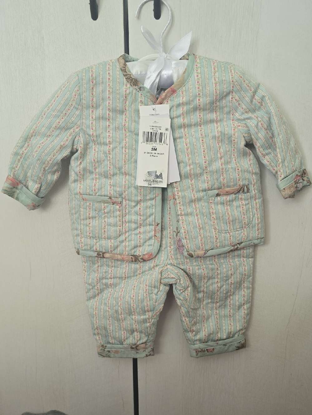 Polo Ralph Lauren Baby Girls Quilted Floral Print Reversible Two Piece Set Jacke